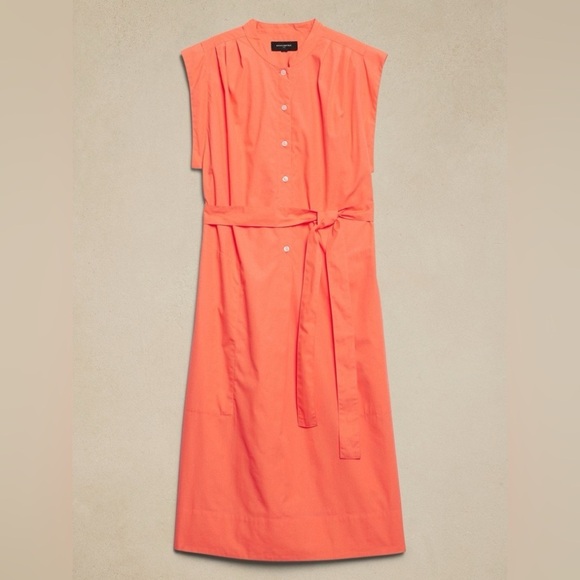 NWT! Banana Republic Preppy Navy Poplin Midi Shift Shirtdress- Multiple Size💫⭐️ - Picture 4 of 5